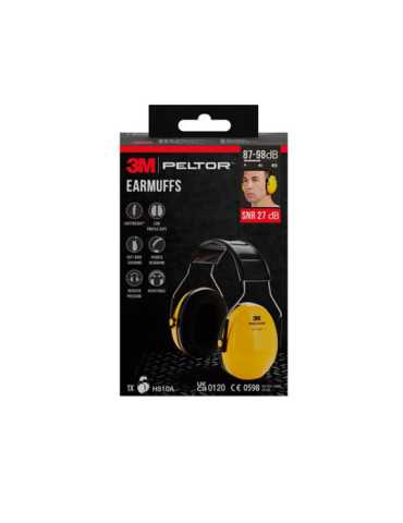Protector Auditivo Acolchado (87-98 dB). Snr: 27dB, Amarillo 3M 2