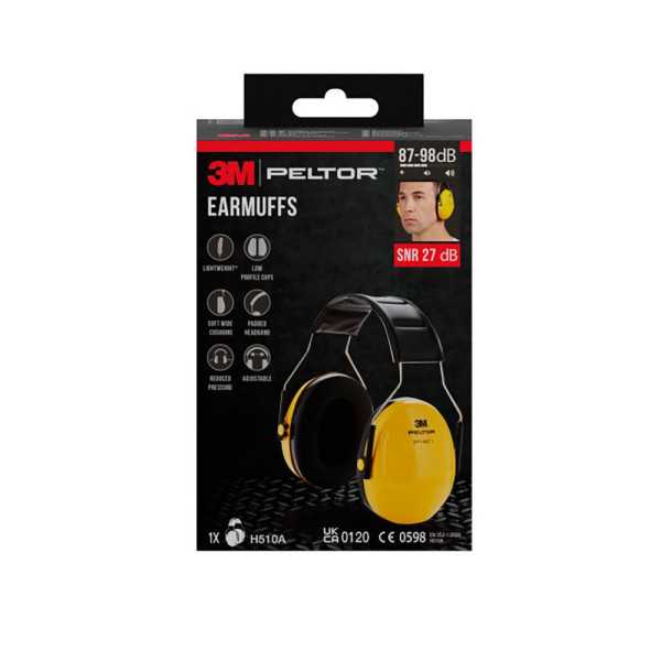 Protector Auditivo Acolchado (87-98 dB). Snr: 27dB, Amarillo 3M