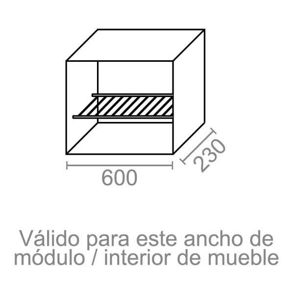 Escurreplatos y Vasos Blanco, ECR02 para Armario de 600 mm MICEL