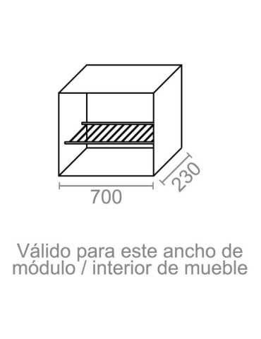 Escurreplatos y Vasos Blanco, ECR02 para Armario de 700 mm MICEL 2