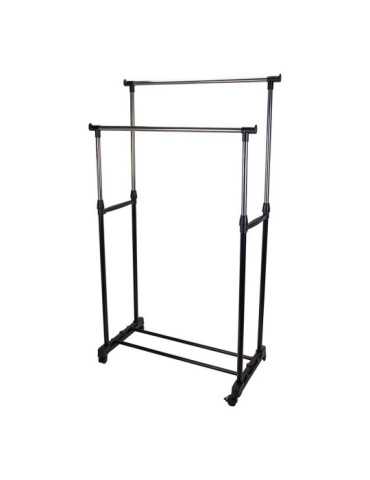 Perchero Metálico de Doble Barra con Altura Regulable de 90 A 160 cm MONDEX