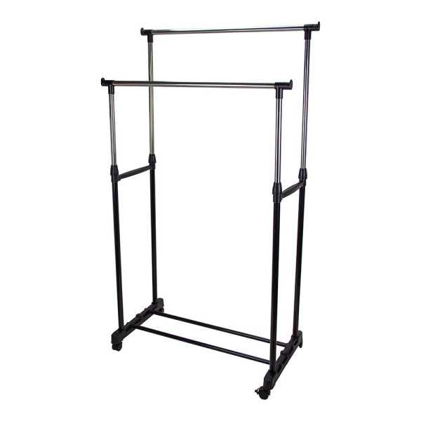 Perchero Metálico de Doble Barra con Altura Regulable de 90 A 160 cm MONDEX