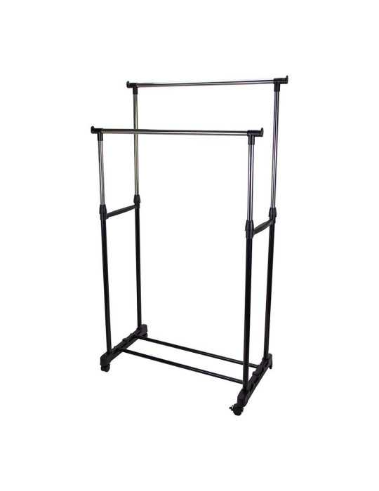 Perchero Metálico de Doble Barra con Altura Regulable de 90 A 160 cm MONDEX