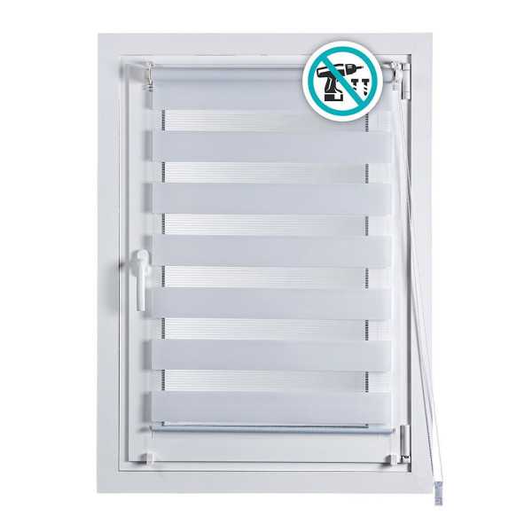 Estor Enrollable Clip & Fix, Noche & Dia, Blanco 75 x 180 cm CINTACOR - STOR PLANET