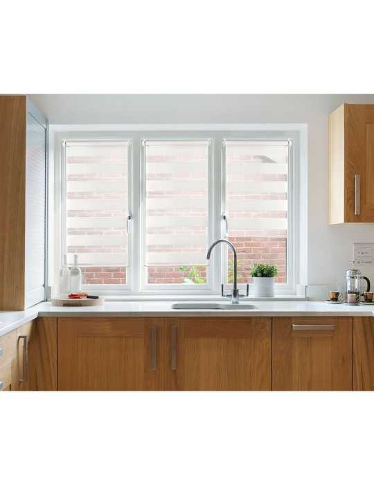 Estor Enrollable Clip & Fix, Noche & Dia, Blanco 150 x 180 cm CINTACOR - STOR PLANET