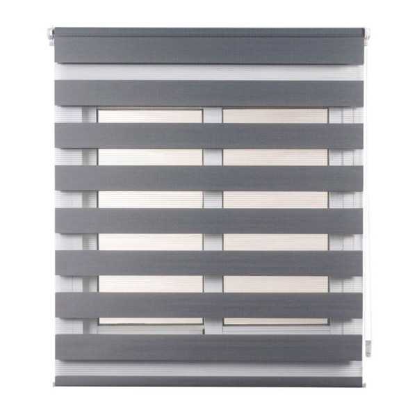 Estor Enrollable Clip & Fix, Noche & Dia, Plata 120 x 180 cm CINTACOR - STOR PLANET