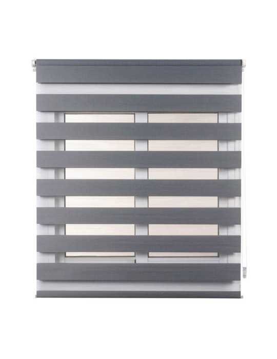 Estor Enrollable Clip & Fix, Noche & Dia, Plata 120 x 180 cm CINTACOR - STOR PLANET
