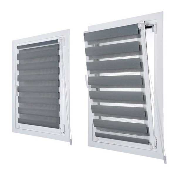 Estor Enrollable Clip & Fix, Noche & Dia, Plata 120 x 180 cm CINTACOR - STOR PLANET