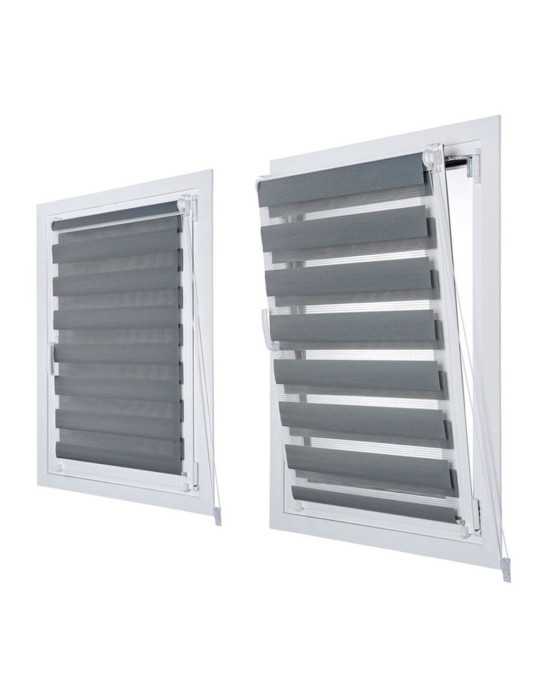 Estor Enrollable Clip & Fix, Noche & Dia, Plata 120 x 180 cm CINTACOR - STOR PLANET