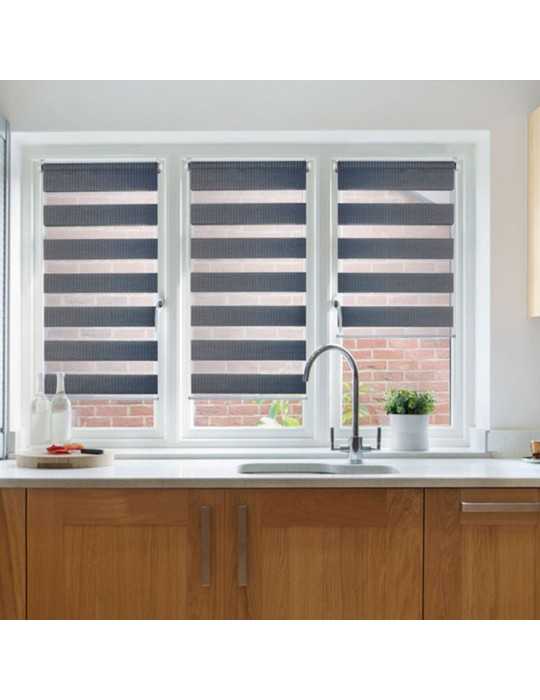Estor Enrollable Clip & Fix, Noche & Dia, Plata 120 x 180 cm CINTACOR - STOR PLANET
