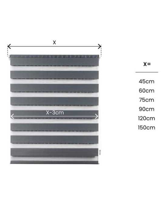 Estor Enrollable Clip & Fix, Noche & Dia, Plata 120 x 180 cm CINTACOR - STOR PLANET
