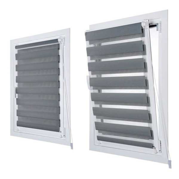 Estor Enrollable Clip & Fix, Noche & Dia, Plata 150 x 180 cm CINTACOR - STOR PLANET