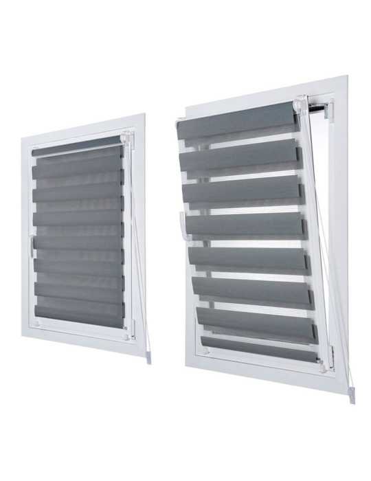 Estor Enrollable Clip & Fix, Noche & Dia, Plata 150 x 180 cm CINTACOR - STOR PLANET