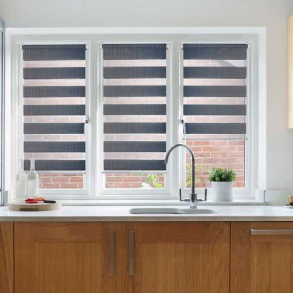 Estor Enrollable Clip & Fix, Noche & Dia, Plata 150 x 180 cm CINTACOR - STOR PLANET