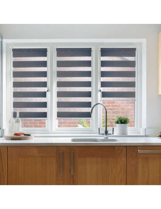 Estor Enrollable Clip & Fix, Noche & Dia, Plata 150 x 180 cm CINTACOR - STOR PLANET