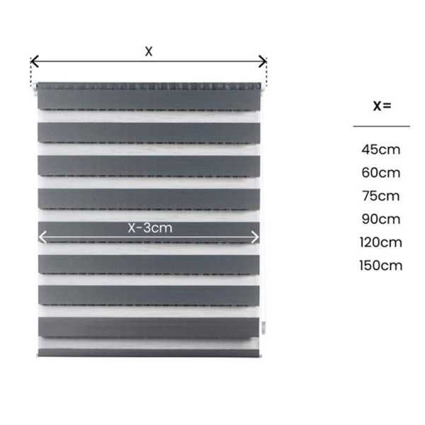 Estor Enrollable Clip & Fix, Noche & Dia, Plata 150 x 180 cm CINTACOR - STOR PLANET