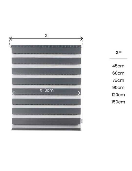 Estor Enrollable Clip & Fix, Noche & Dia, Plata 150 x 180 cm CINTACOR - STOR PLANET