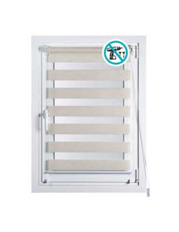 Estor Enrollable Clip & Fix, Noche & Dia, Lino 120 x 180 cm CINTACOR - STOR PLANET