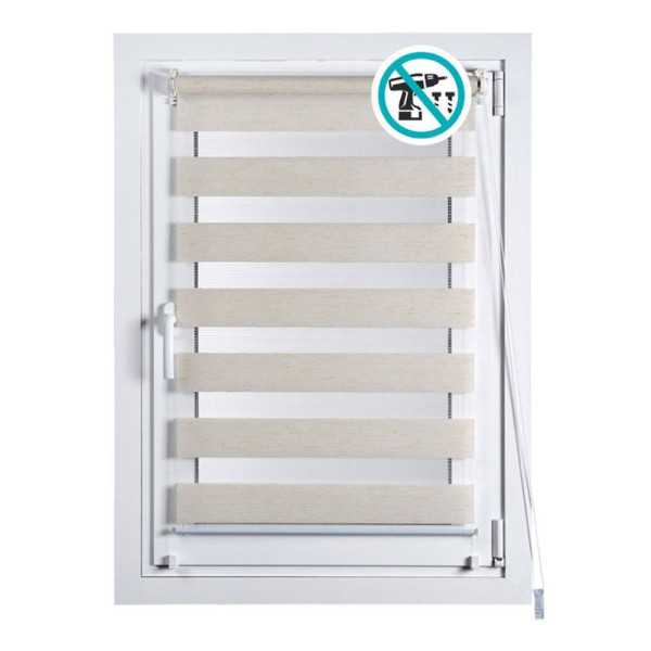 Estor Enrollable Clip & Fix, Noche & Dia, Lino 120 x 180 cm CINTACOR - STOR PLANET