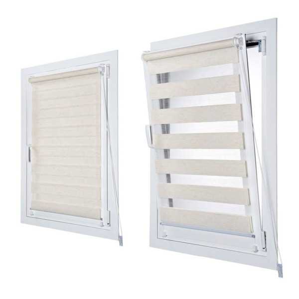 Estor Enrollable Clip & Fix, Noche & Dia, Lino 120 x 180 cm CINTACOR - STOR PLANET