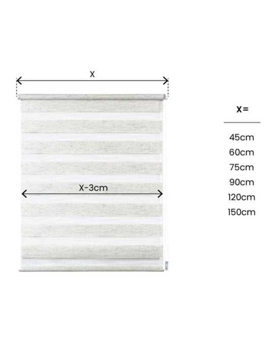 Estor Enrollable Clip & Fix, Noche & Dia, Lino 120 x 180 cm CINTACOR - STOR PLANET
