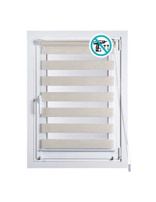 Estor Enrollable Clip & Fix, Noche & Dia, Lino 150 x 180 cm CINTACOR - STOR PLANET