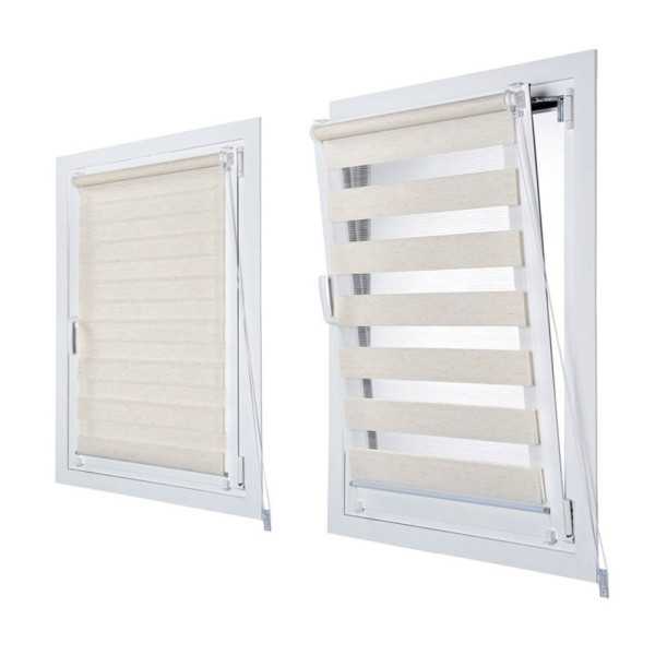 Estor Enrollable Clip & Fix, Noche & Dia, Lino 150 x 180 cm CINTACOR - STOR PLANET
