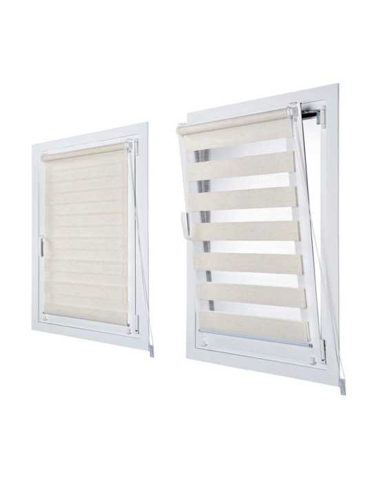 Estor Enrollable Clip & Fix, Noche & Dia, Lino 150 x 180 cm CINTACOR - STOR PLANET
