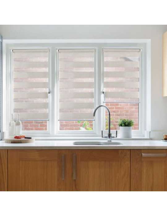 Estor Enrollable Clip & Fix, Noche & Dia, Lino 150 x 180 cm CINTACOR - STOR PLANET
