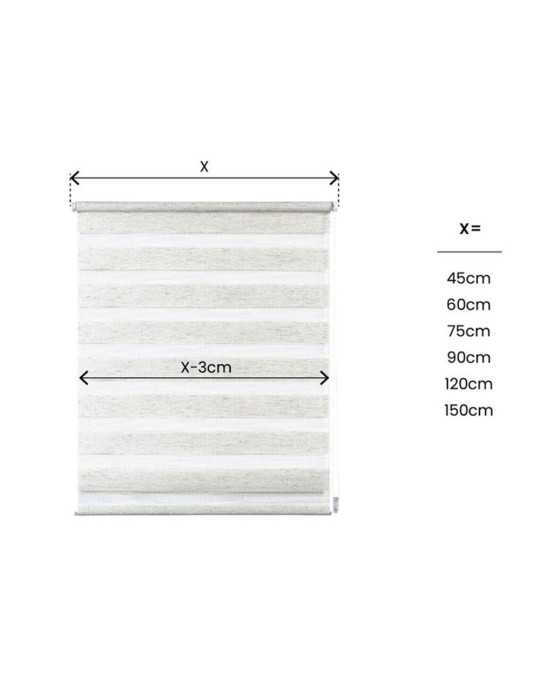 Estor Enrollable Clip & Fix, Noche & Dia, Lino 150 x 180 cm CINTACOR - STOR PLANET