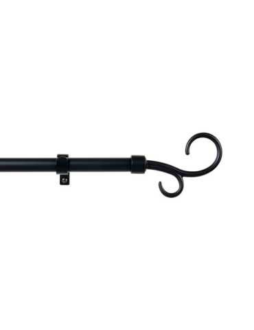 Kit Barra Cortina Báculo Negro Extensible de 160 - 300 cm CINTACOR