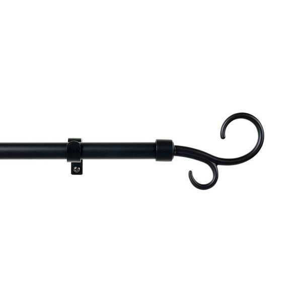 Kit Barra Cortina Báculo Negro Extensible de 160 - 300 cm CINTACOR