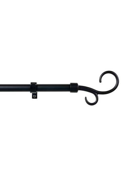 Kit Barra Cortina Báculo Negro Extensible de 160 - 300 cm CINTACOR