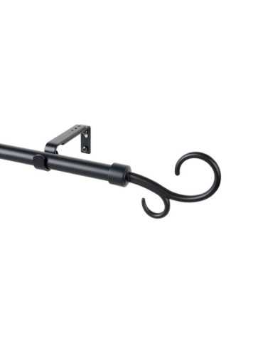 Kit Barra Cortina Báculo Negro Extensible de 160 - 300 cm CINTACOR 2