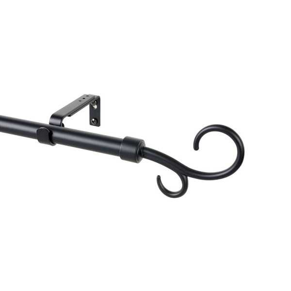 Kit Barra Cortina Báculo Negro Extensible de 160 - 300 cm CINTACOR