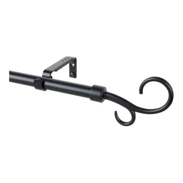 Kit Barra Cortina Báculo Negro Extensible de 110 - 200 cm CINTACOR - STOR PLANET