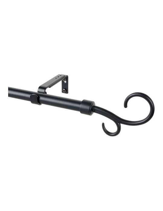 Kit Barra Cortina Báculo Negro Extensible de 110 - 200 cm CINTACOR - STOR PLANET
