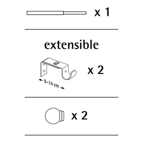 Kit Barra Cortina Blanco Cono Extensible de 160 A 300 cm CINTACOR - STOR PLANET