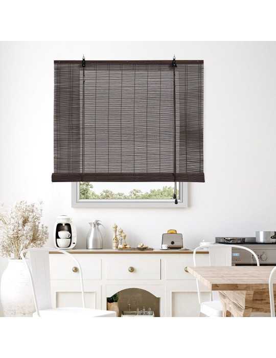 Estor Enrollable Bambú Ocre Wengue 150 x 175 cm CINTACOR
