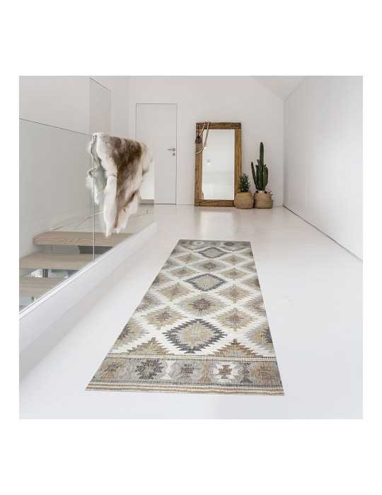 Alfombra Vinílica Estampada Kilim Grises, 60 x 200 cm CROMA COLLECTION