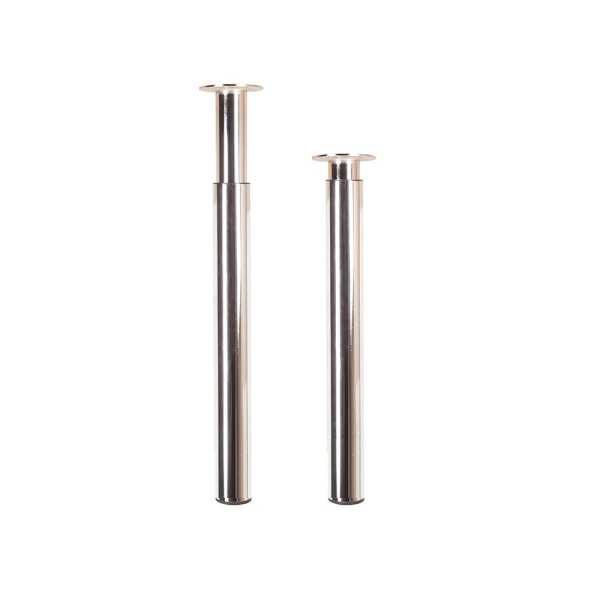 Pata Extensible Cilíndrica, Modelo 406E, de Acero con Acabado Cromo Brillo, Ø60 x 710/1100 mm REI