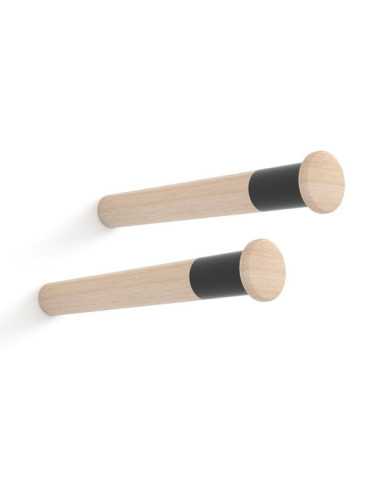 Soporte Fijo para Bicicleta, Modelo MT310, de Madera de Haya con Acabado Lacado, Ø3,8 x 31 cm, 2 uds REI