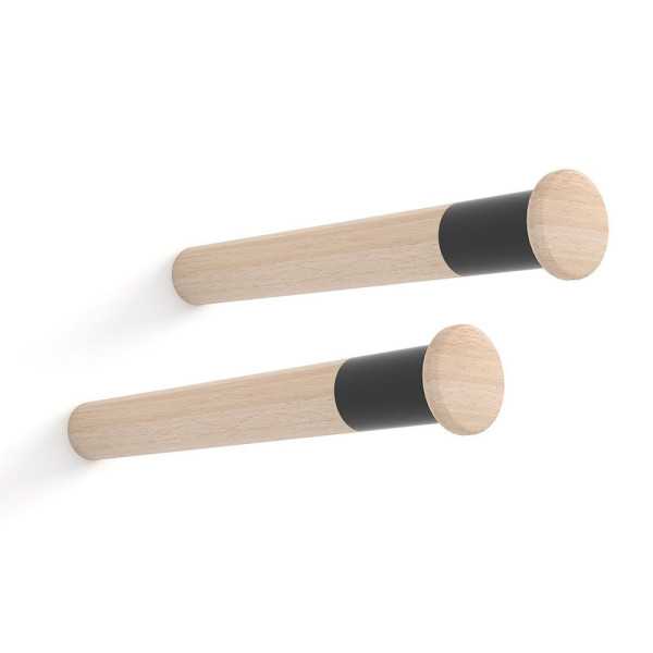 Soporte Fijo para Bicicleta, Modelo MT310, de Madera de Haya con Acabado Lacado, Ø3,8 x 31 cm, 2 uds REI