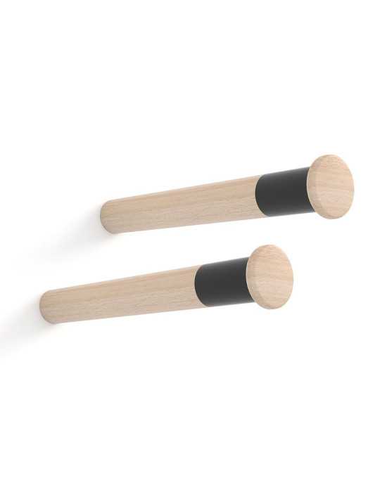 Soporte Fijo para Bicicleta, Modelo MT310, de Madera de Haya con Acabado Lacado, Ø3,8 x 31 cm, 2 uds REI