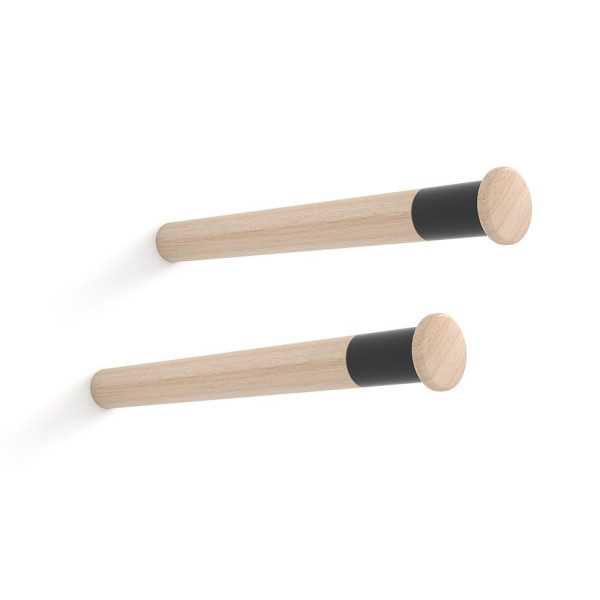Soporte Fijo para Bicicleta, Modelo MT390, de Madera de Haya con Acabado Lacado, Ø 3,8 x 39 cm, 2 uds REI