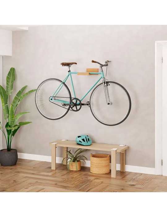 Soporte Fijo para Bicicleta, Modelo 2-8062.90, de Madera de Haya con Acabado Lacado, 10 x 20 x 36 cm REI
