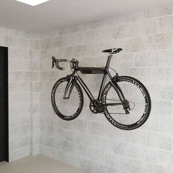Soporte Fijo para Bicicleta, Modelo 2-8070.18, de Acero con Acabado Negro Mate, 36,5 x 28 x 8,5 cm REI
