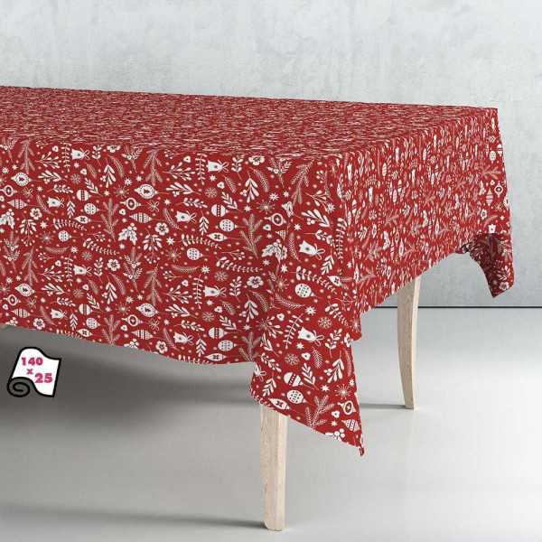 Rollo de Hule Mantel Navidad Rojo Nordic 1,40 x 25 m EXMA