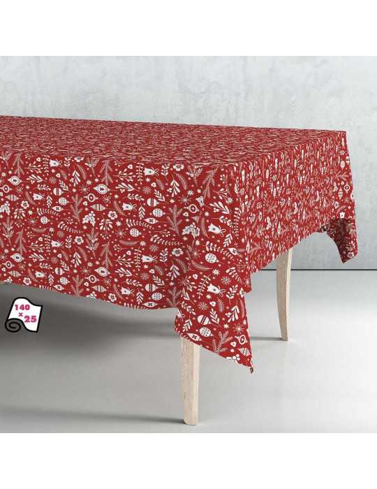 Rollo de Hule Mantel Navidad Rojo Nordic 1,40 x 25 m EXMA