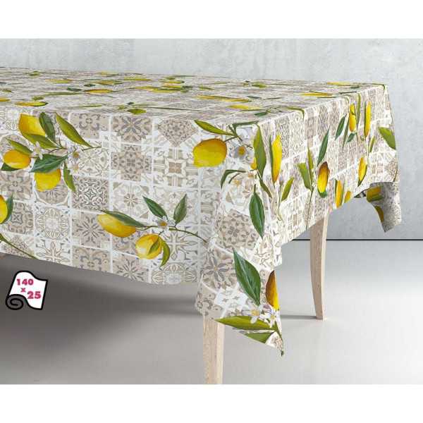 Rollo de Hule Mantel Estampado Limones 1,40 x 25 m EXMA